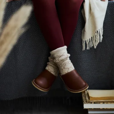 Duckfeet Klitm�ller Hausschuhe - Leder-Clogs mit Wollfutter - Choco