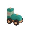 Frieda's tractor - wooden toy with cork stacking blocks