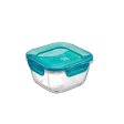 Glas-Aufbewahrungsbox - ofenfest & luftdicht - 14x14 cm - Blau
