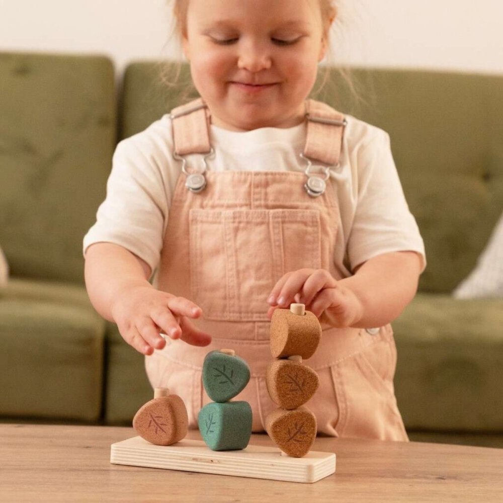 Learning Leaves - Montessori-inspired cork stacking toy