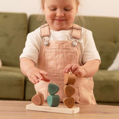 Learning Leaves - Montessori-inspired cork stacking toy