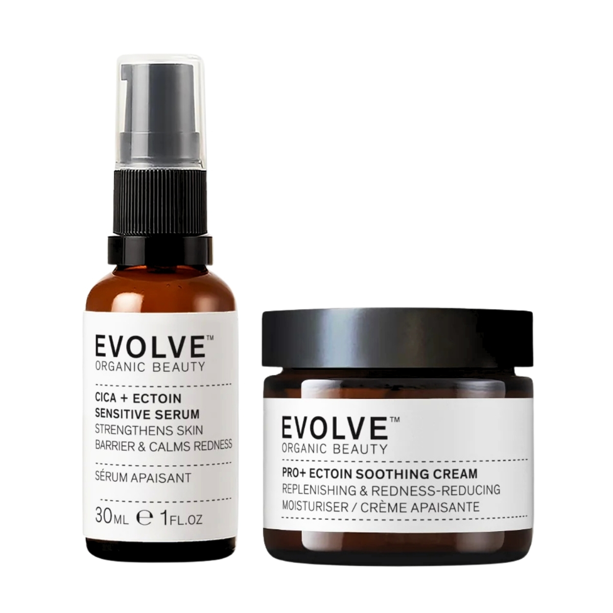 Evolve Organic Beauty - Sensitive Skin Duo - Serum og ansigtscreme til sensitiv hud