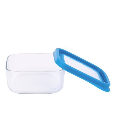 Glasbeholder med l�g - 15x15 cm - Bl�