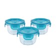 Glasbeholdere til babymad - 3 x 185 ml - Bl�