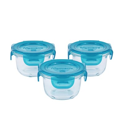 Glasbeholdere til babymad - 3 x 185 ml - Bl�