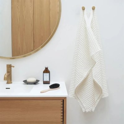 Handtuch aus Bio-Baumwolle - Big Waffle - 2 St�ck - Natural White