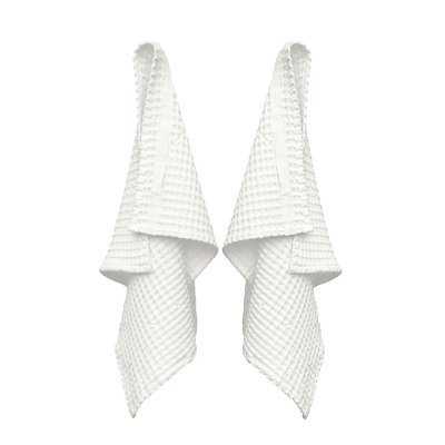 Handtuch aus Bio-Baumwolle - Big Waffle - 2 St�ck - Natural White