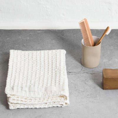 Handtuch aus Bio-Baumwolle - Big Waffle - 2 St�ck - Natural White
