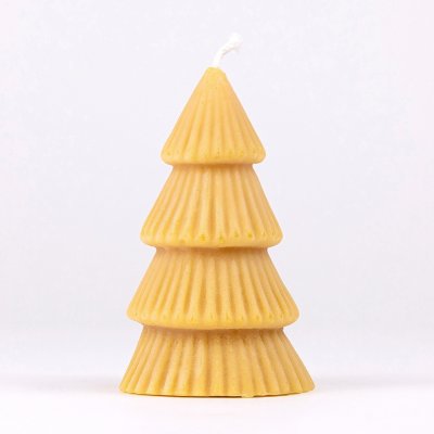 Christmas tree candle in beeswax