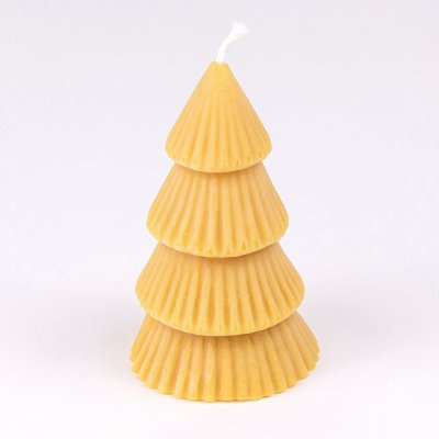 Christmas tree candle in beeswax