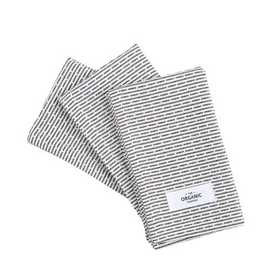 Kleine Sp�lt�cher aus Bio-Baumwolle - 3 St�ck - Morning Grey