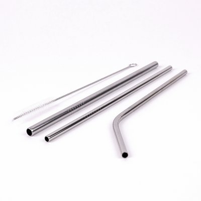 Stainless steel straws - 3 Types - with cleaning brush