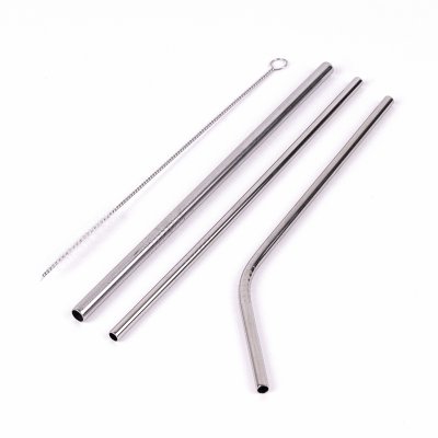 Stainless steel straws - 3 Types - with cleaning brush