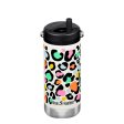 Thermo-Trinkflasche mit Strohhalm - 355 ml - Leopard