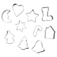 Udstiksforme i rustfrit st�l - julemotiver - 10 stk