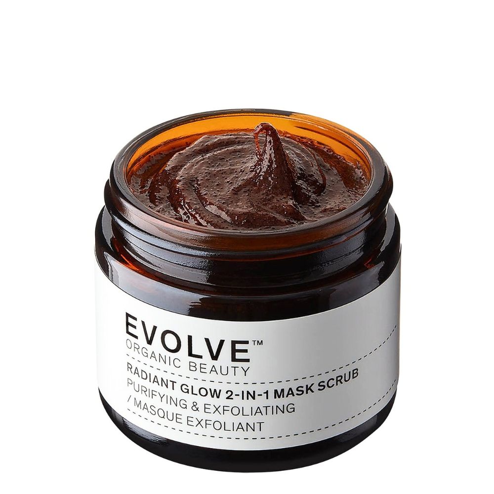 Evolve Organic Beauty - Ansigtsskrub & lermaske - Radiant Glow 2-i-1 Mask Scrub 60 ml